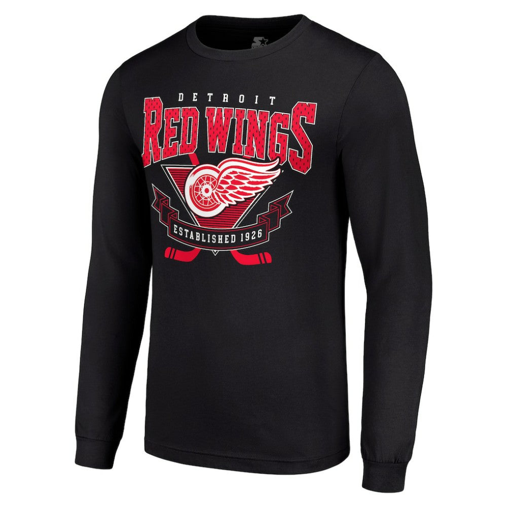 Detroit Red Wings Starter Team Logo Graphic Long Sleeve T-Shirt Black