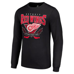 Detroit Red Wings Starter Team Logo Graphic Long Sleeve T-Shirt Black