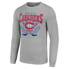 Montreal Canadiens Starter '80s Inspired Team Logo Long Sleeve T-Shirt Heather Gray