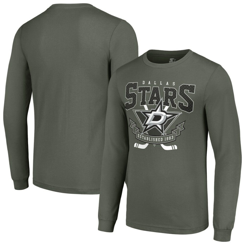 Dallas Stars Starter Team Logo Graphic Long Sleeve T-Shirt Olive