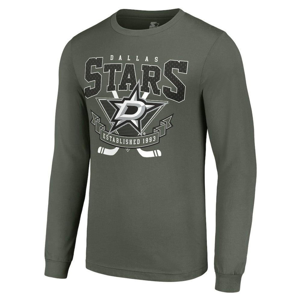 Dallas Stars Starter Team Logo Graphic Long Sleeve T-Shirt Olive