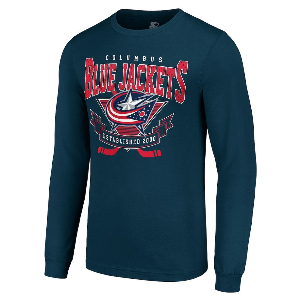 Columbus Blue Jackets Starter Team Logo Graphic Long Sleeve T-Shirt Navy