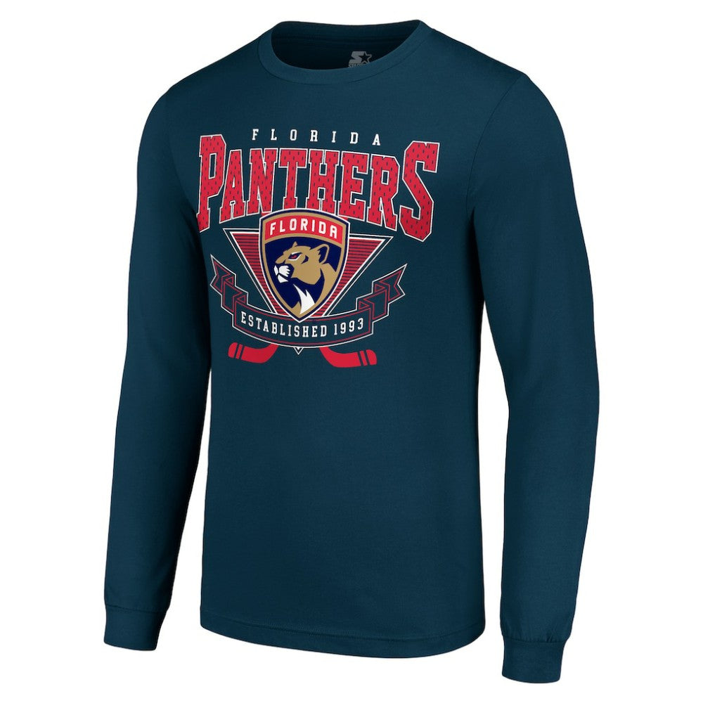 Florida Panthers Starter Team Logo Graphic Long Sleeve T-Shirt Navy