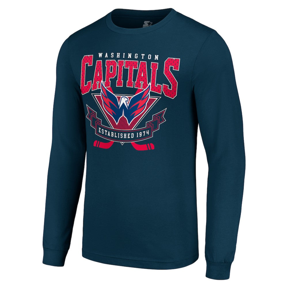 Washington Capitals Starter Team Logo Graphic Long Sleeve T-Shirt Navy