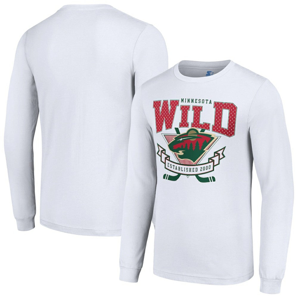 Minnesota Wild Starter Team Logo Graphic Long Sleeve T-Shirt White