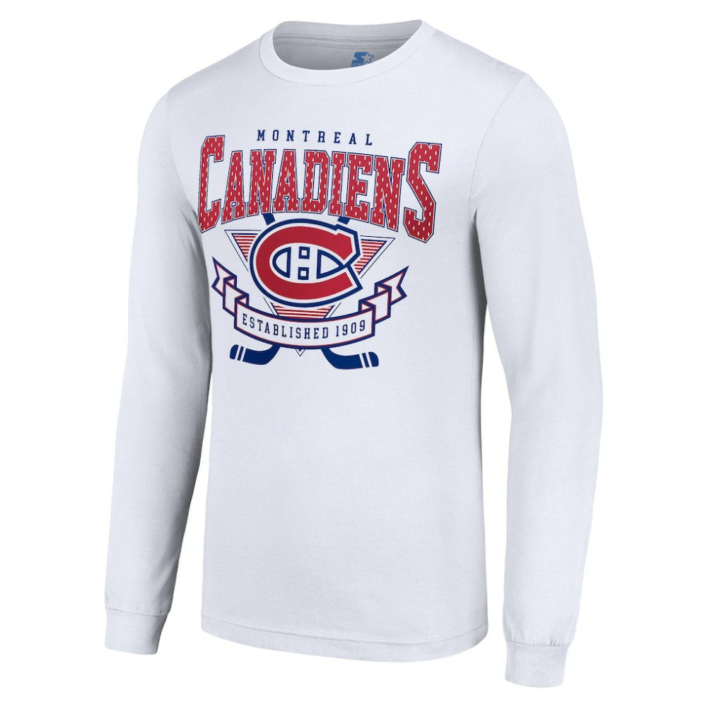 Montreal Canadiens Starter Team Logo Graphic Long Sleeve T-Shirt White