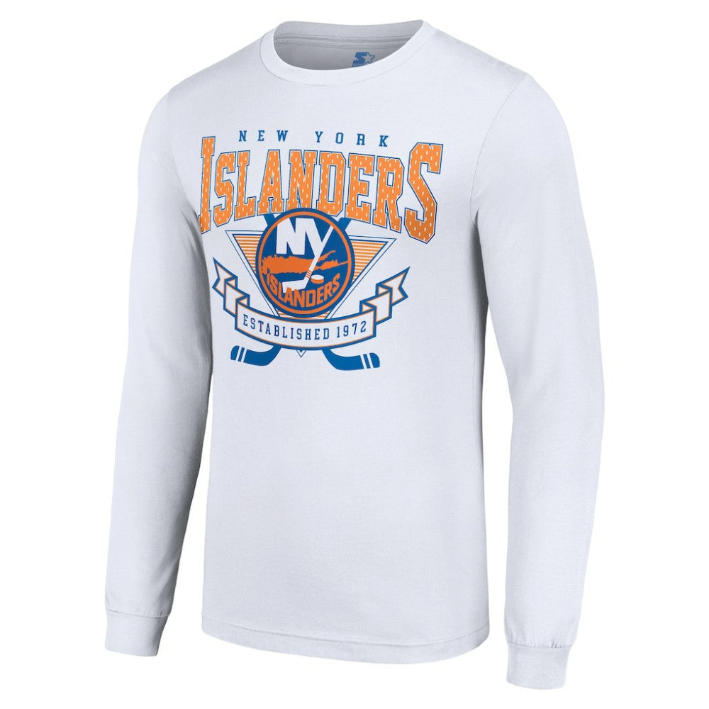 New York Islanders Starter Team Logo Graphic Long Sleeve T-Shirt White
