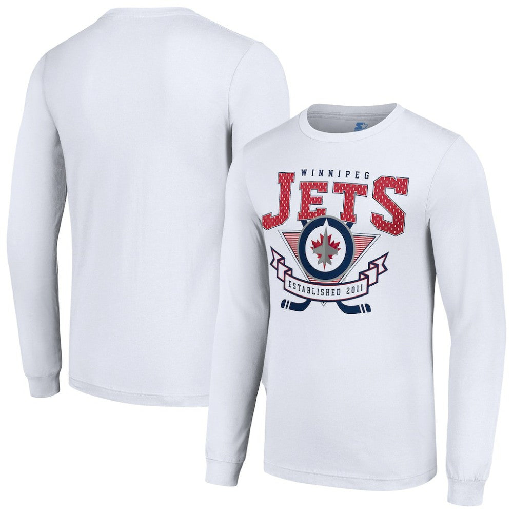 Winnipeg Jets Starter Team Logo Graphic Long Sleeve T-Shirt White