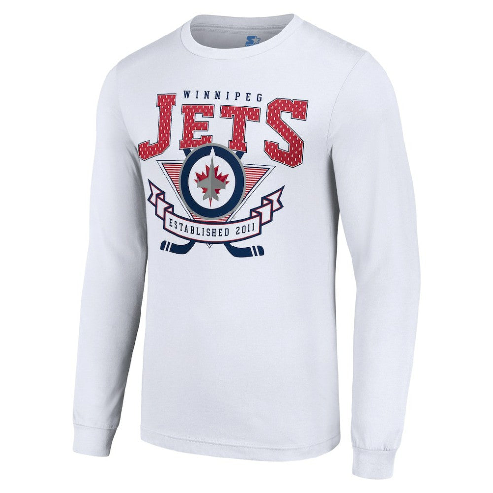 Winnipeg Jets Starter Team Logo Graphic Long Sleeve T-Shirt White