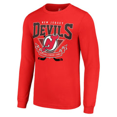 New Jersey Devils Starter Team Logo Graphic Long Sleeve T-Shirt Red