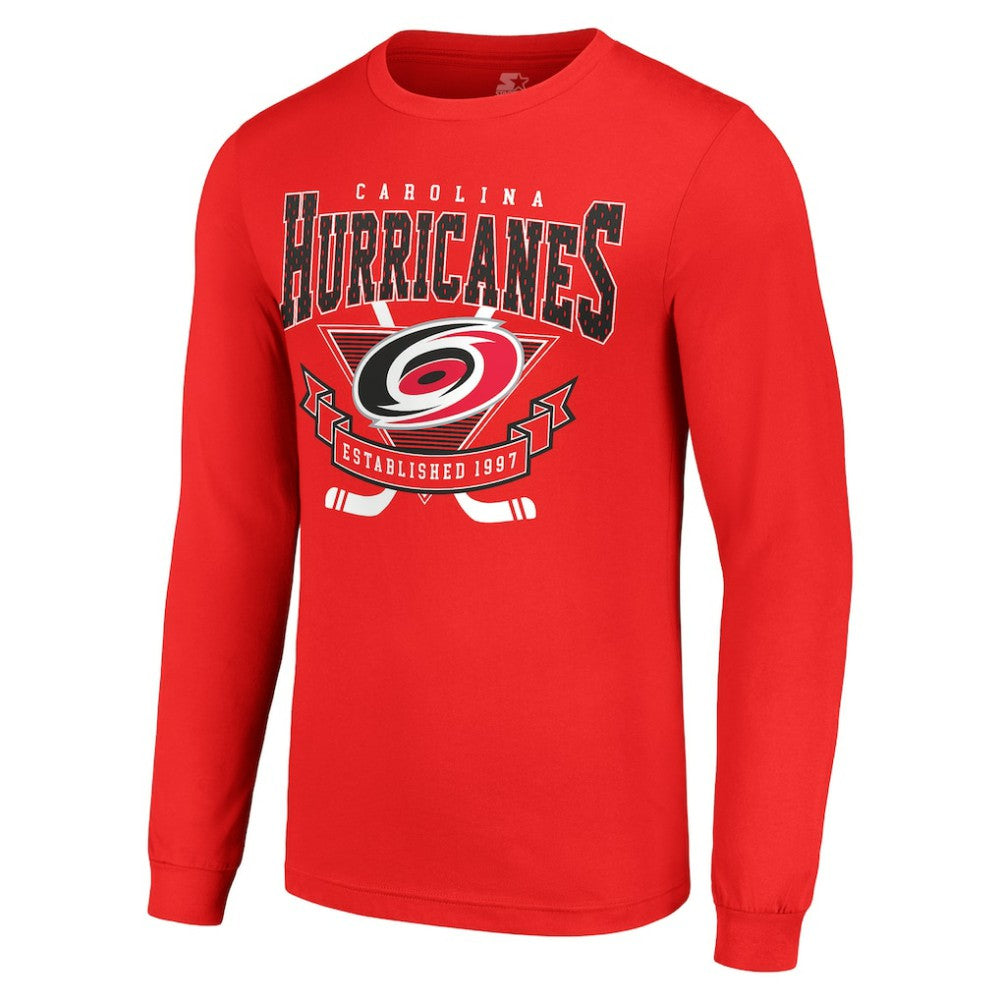 Carolina Hurricanes Starter Team Logo Graphic Long Sleeve T-Shirt Red
