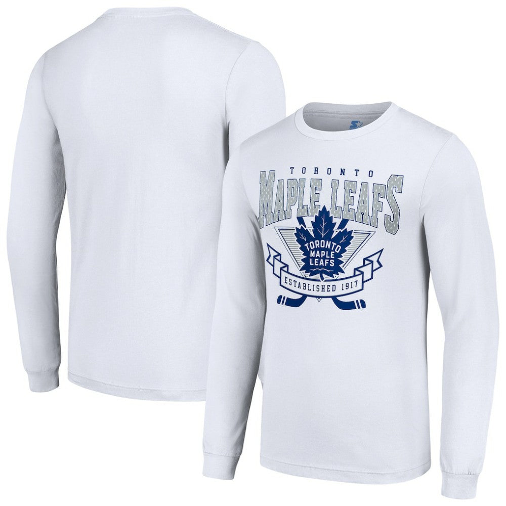 Toronto Maple Leafs Starter Team Logo Graphic Long Sleeve T-Shirt White