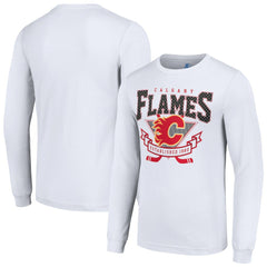 Calgary Flames Starter Team Logo Graphic Long Sleeve T-Shirt White
