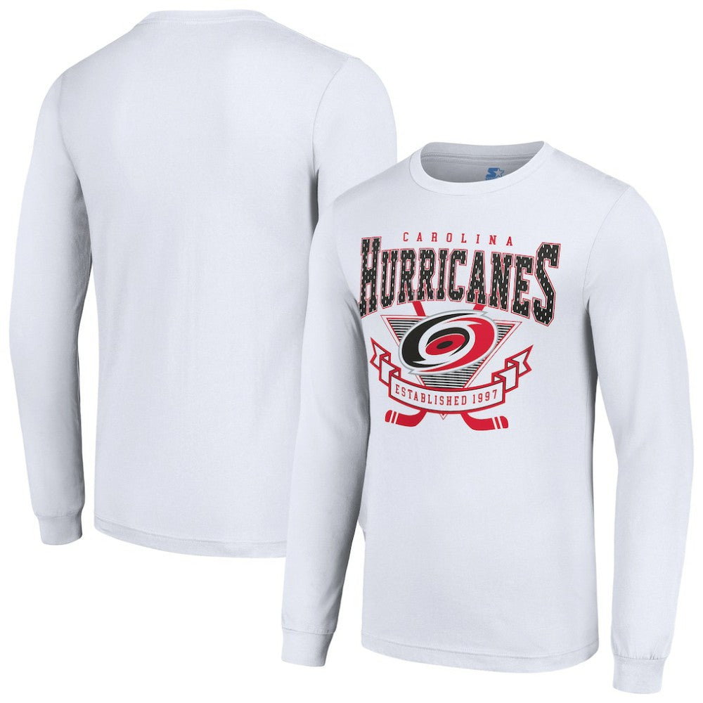 Carolina Hurricanes Starter Team Logo Graphic Long Sleeve T-Shirt White
