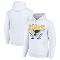 St. Louis Blues Starter Team Logo Graphic Fleece Tri-Blend Pullover Hoodie White