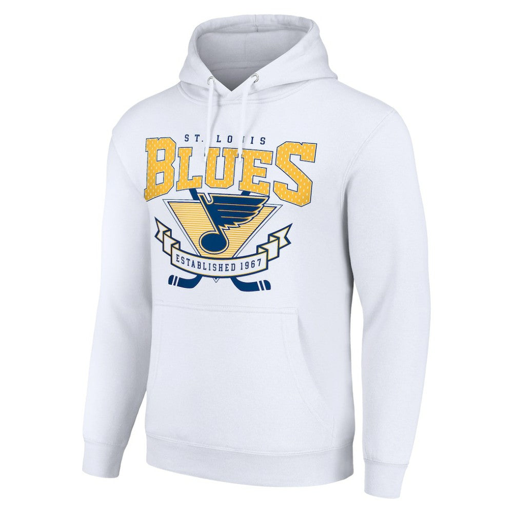 St. Louis Blues Starter Team Logo Graphic Fleece Tri-Blend Pullover Hoodie White
