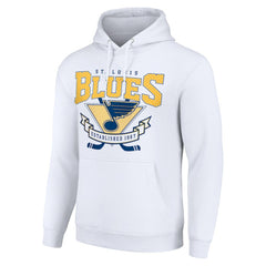 St. Louis Blues Starter Team Logo Graphic Fleece Tri-Blend Pullover Hoodie White