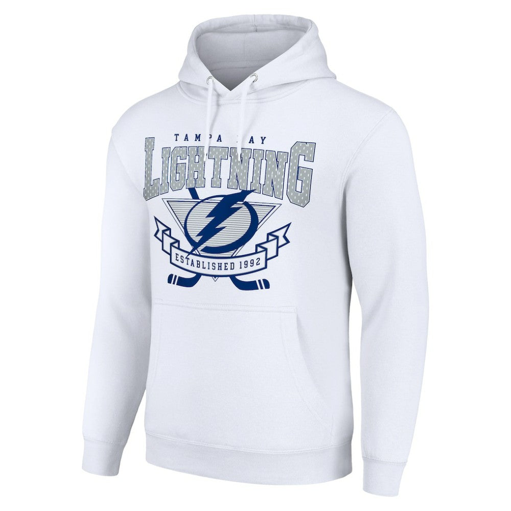 Tampa Bay Lightning Starter Team Logo Graphic Fleece Tri-Blend Pullover Hoodie White