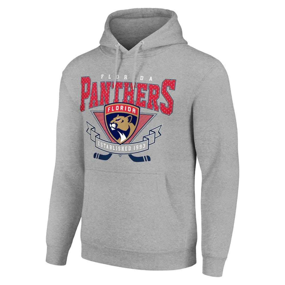 Florida Panthers Starter Team Logo Graphic Fleece Tri-Blend Pullover Hoodie Heather Gray