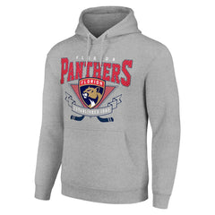 Florida Panthers Starter Team Logo Graphic Fleece Tri-Blend Pullover Hoodie Heather Gray