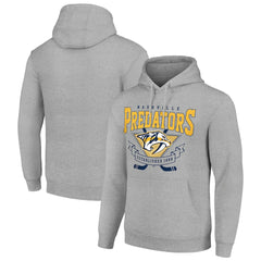 Nashville Predators Starter Team Logo Graphic Fleece Tri-Blend Pullover Hoodie Heather Gray