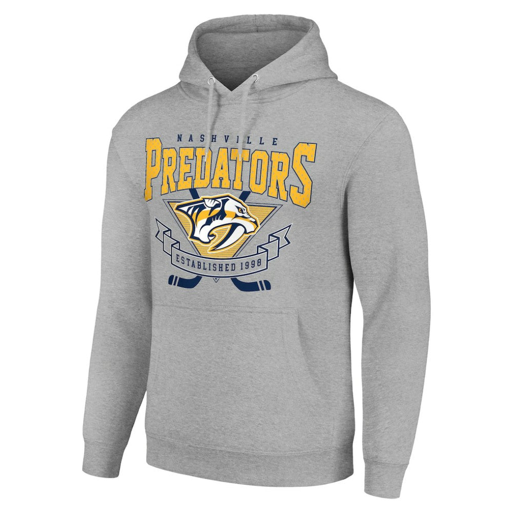 Nashville Predators Starter Team Logo Graphic Fleece Tri-Blend Pullover Hoodie Heather Gray