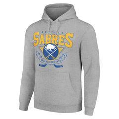 Buffalo Sabres Starter Team Logo Graphic Fleece Tri-Blend Pullover Hoodie Heather Gray