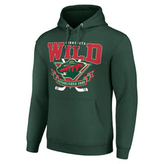 Minnesota Wild Starter Team Logo Graphic Fleece Tri-Blend Pullover Hoodie Olive