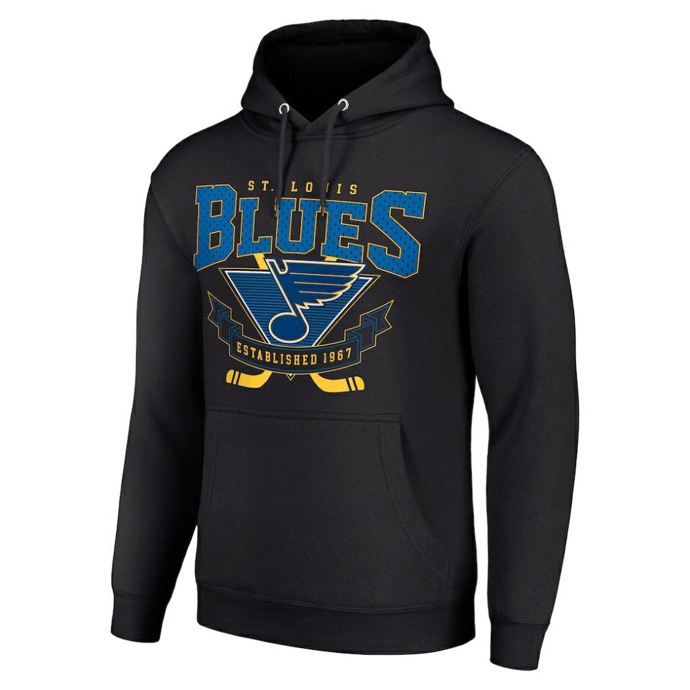 St. Louis Blues Starter Team Logo Graphic Fleece Tri-Blend Pullover Hoodie Black