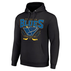 St. Louis Blues Starter Team Logo Graphic Fleece Tri-Blend Pullover Hoodie Black