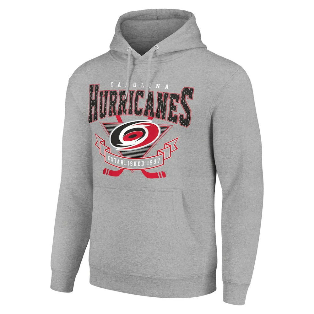 Carolina Hurricanes Starter Team Logo Graphic Fleece Tri-Blend Pullover Hoodie Heather Gray