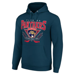 Florida Panthers Starter Team Logo Graphic Fleece Tri-Blend Pullover Hoodie Navy