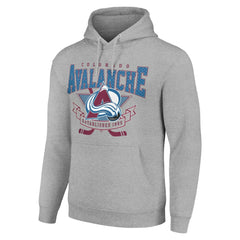 Colorado Avalanche Starter Team Logo Graphic Fleece Tri-Blend Pullover Hoodie Heather Gray