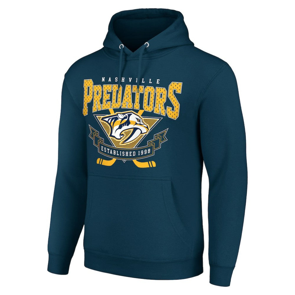 Nashville Predators Starter Team Logo Graphic Fleece Tri-Blend Pullover Hoodie Navy