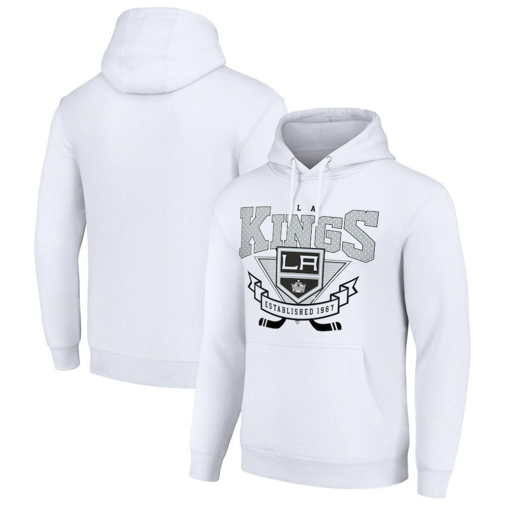 Los Angeles Kings Starter Team Logo Graphic Fleece Tri-Blend Pullover Hoodie White