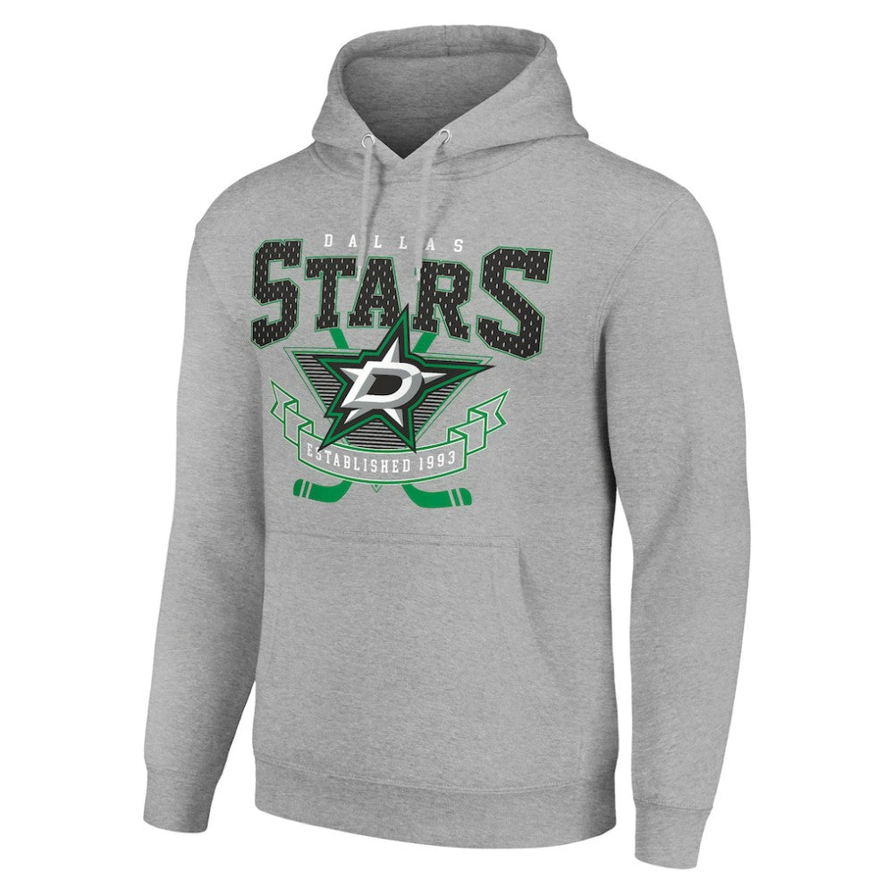Dallas Stars Starter Team Logo Graphic Fleece Tri-Blend Pullover Hoodie Heather Gray