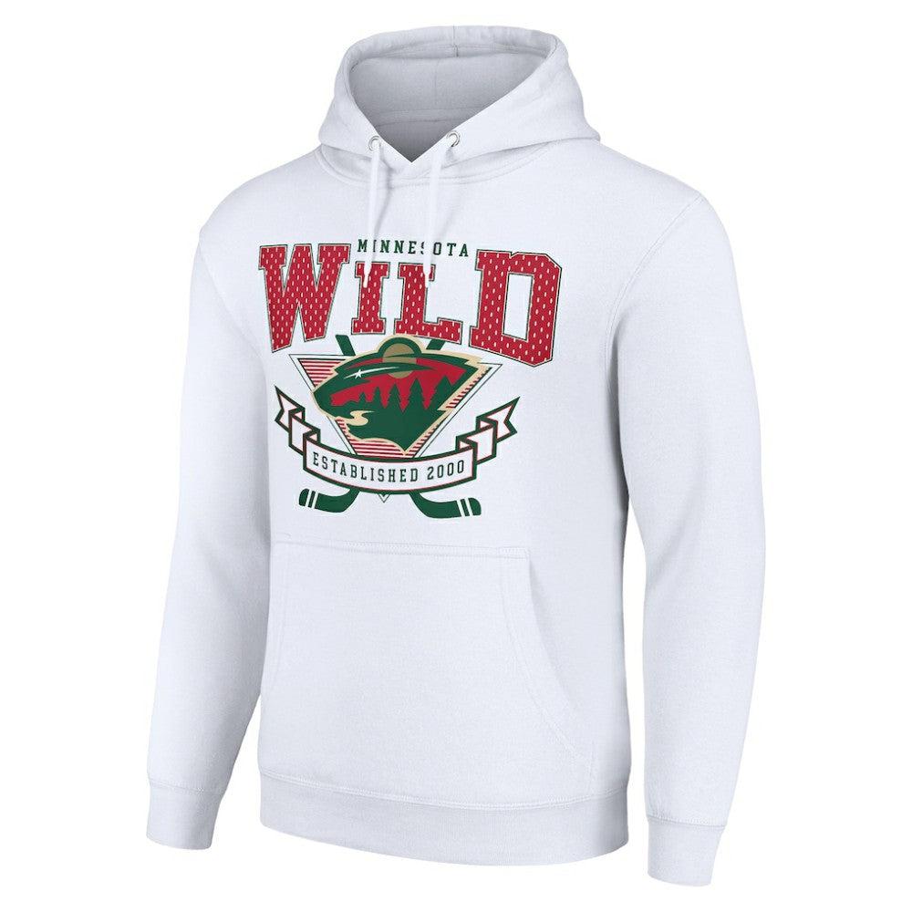 Minnesota Wild Starter Team Logo Graphic Fleece Tri-Blend Pullover Hoodie White
