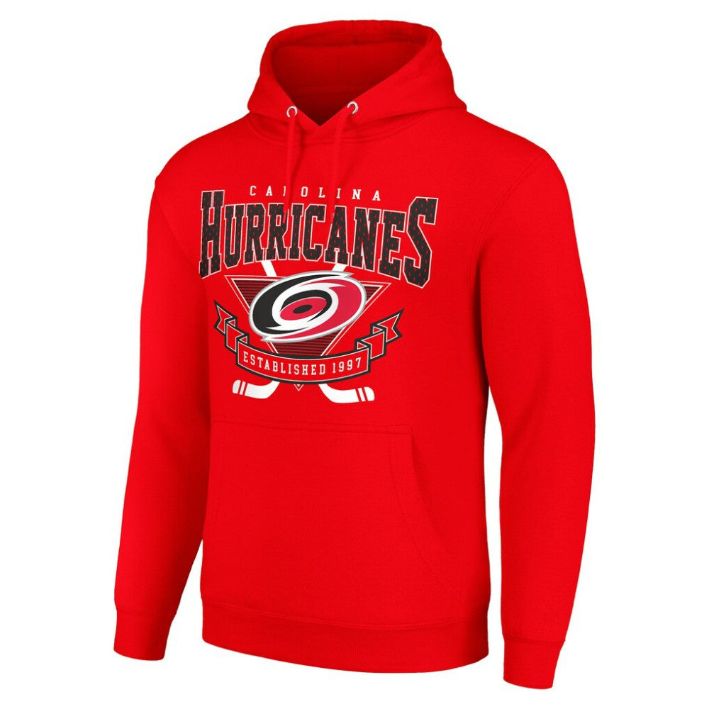 Carolina Hurricanes Starter Team Logo Graphic Fleece Tri-Blend Pullover Hoodie Red