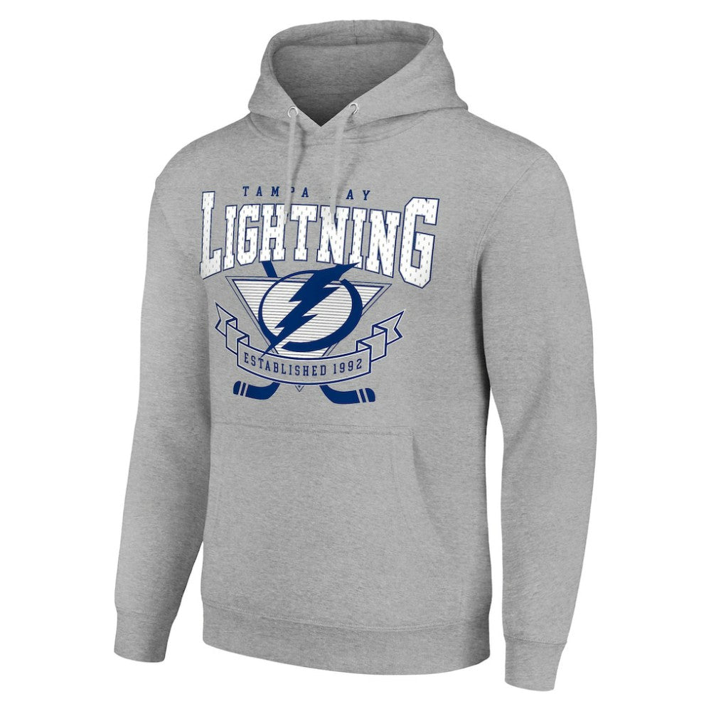 Tampa Bay Lightning Starter Team Logo Graphic Fleece Tri-Blend Pullover Hoodie Heather Gray