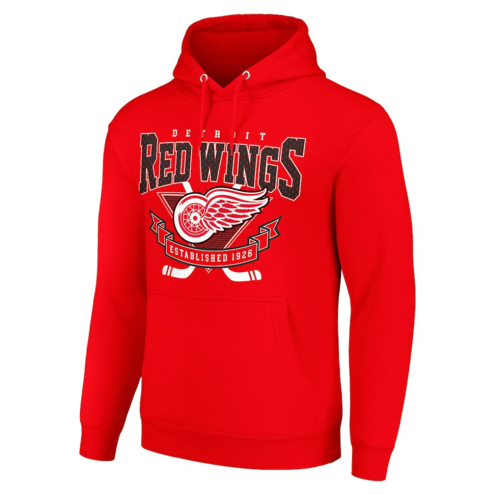 Detroit Red Wings Starter Team Logo Graphic Fleece Tri-Blend Pullover Hoodie Red