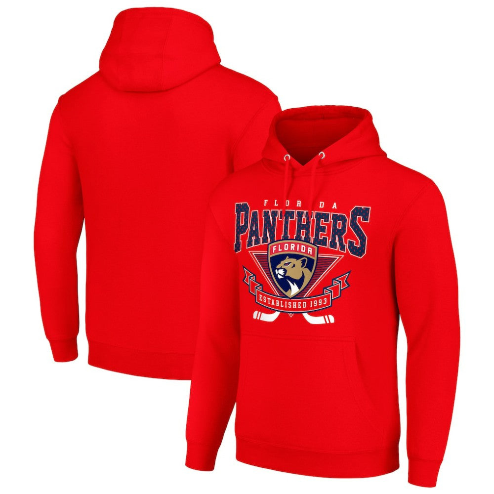 Florida Panthers Starter Team Logo Graphic Fleece Tri-Blend Pullover Hoodie Red