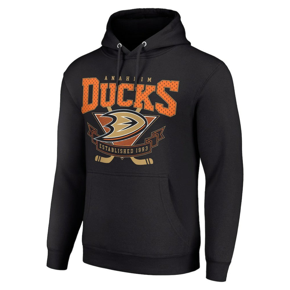 Anaheim Ducks Starter Team Logo Graphic Fleece Tri-Blend Pullover Hoodie Black