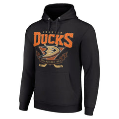 Anaheim Ducks Starter Team Logo Graphic Fleece Tri-Blend Pullover Hoodie Black