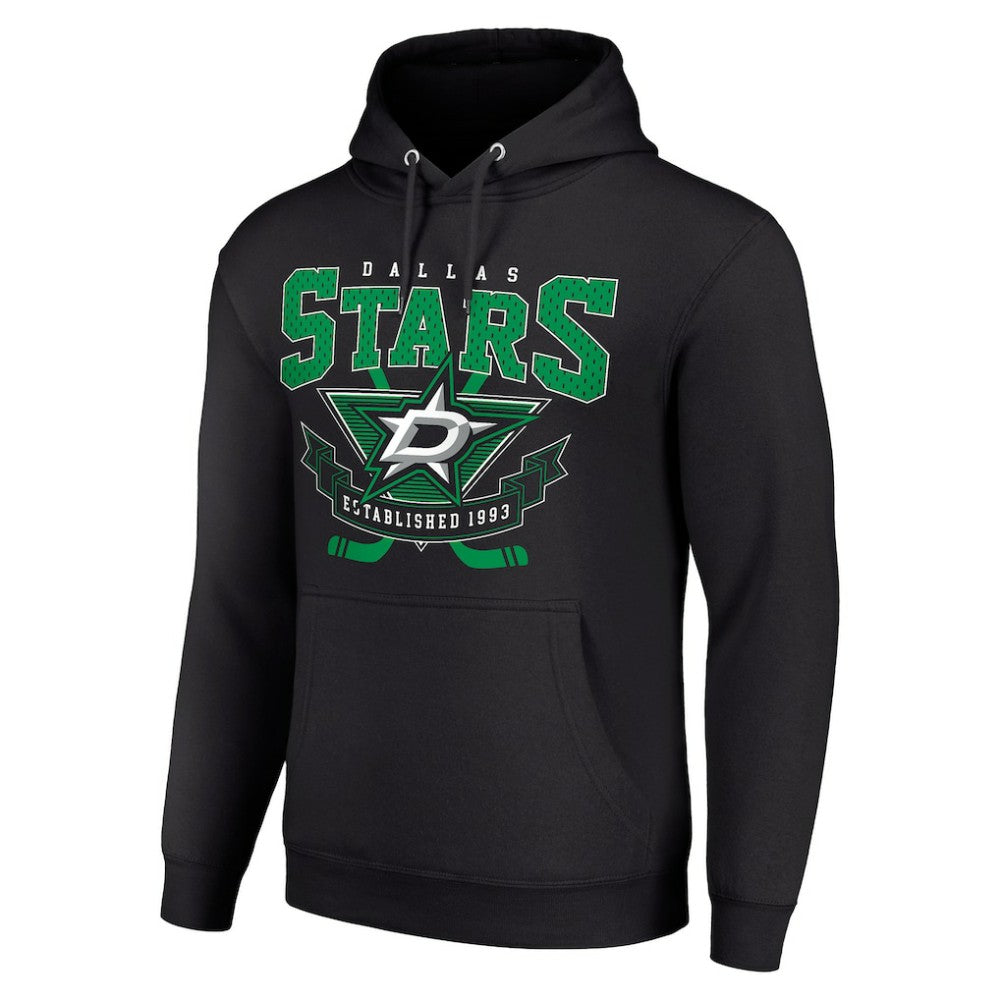 Dallas Stars Starter Team Logo Graphic Fleece Tri-Blend Pullover Hoodie Black
