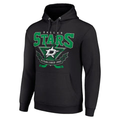 Dallas Stars Starter Team Logo Graphic Fleece Tri-Blend Pullover Hoodie Black
