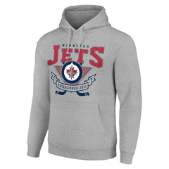 Winnipeg Jets Starter Team Logo Graphic Fleece Tri-Blend Pullover Hoodie Heather Gray