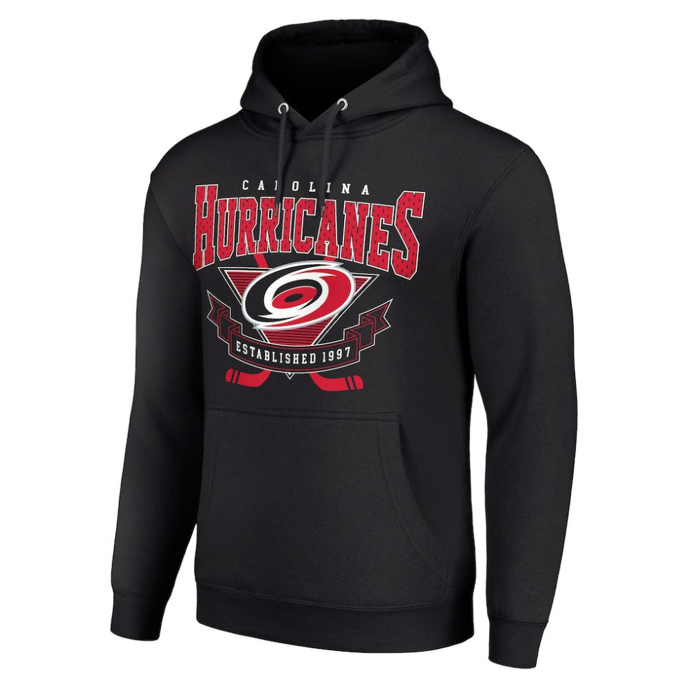 Carolina Hurricanes Starter Team Logo Graphic Fleece Tri-Blend Pullover Hoodie Black