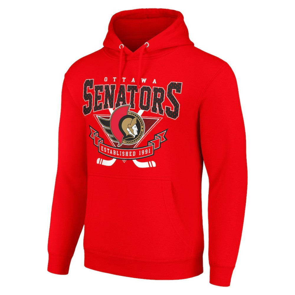 Ottawa Senators Starter Team Logo Graphic Fleece Tri-Blend Pullover Hoodie Red
