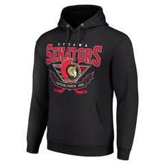 Ottawa Senators Starter Team Logo Graphic Fleece Tri-Blend Pullover Hoodie Black