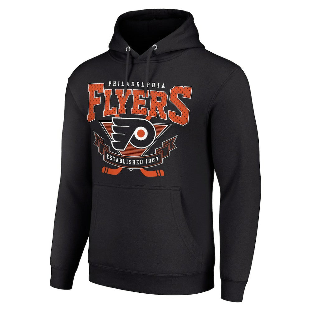 Philadelphia Flyers Starter Team Logo Graphic Fleece Tri-Blend Pullover Hoodie Black